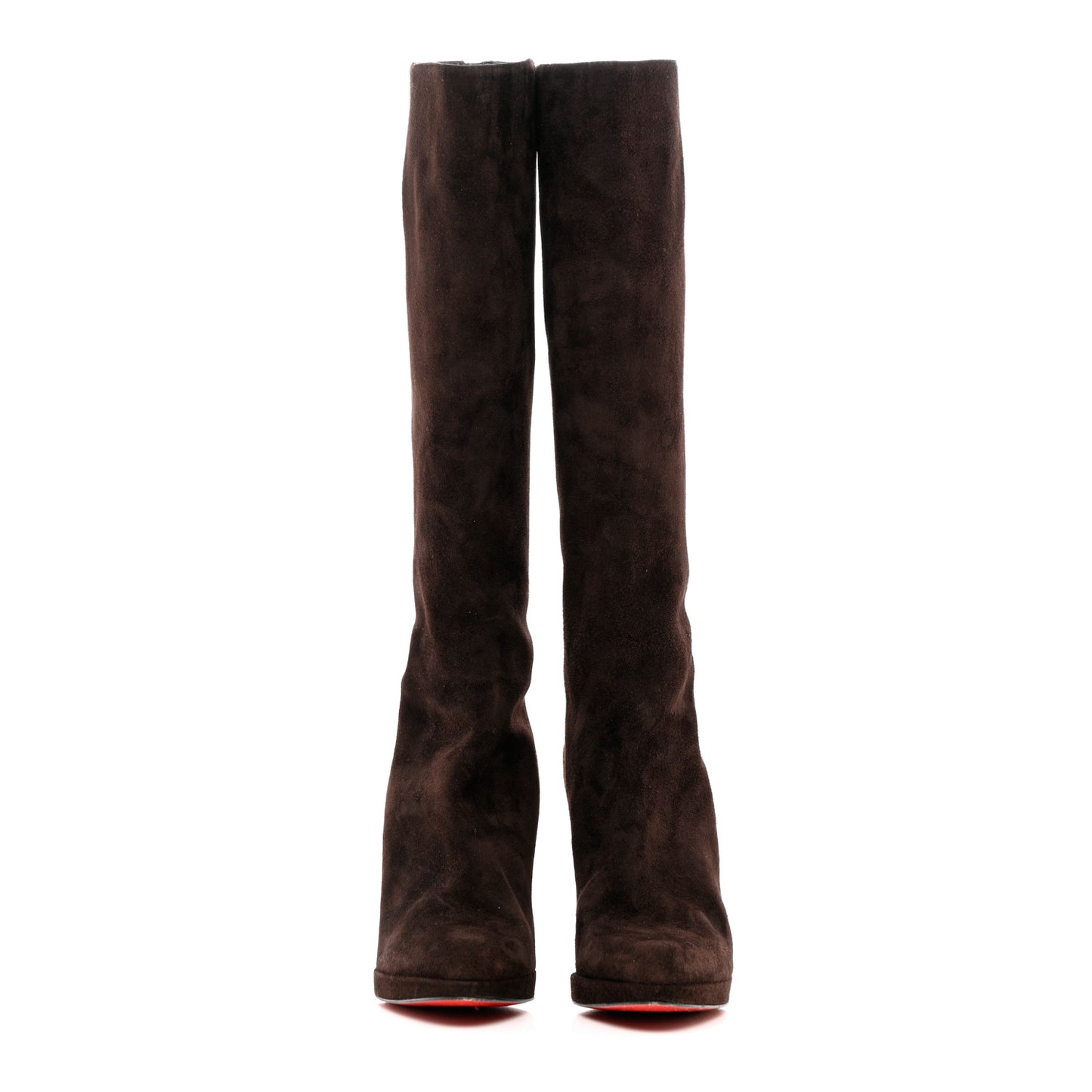 Suede Bourge Zeppa Tall Boots 38.5 Brown
