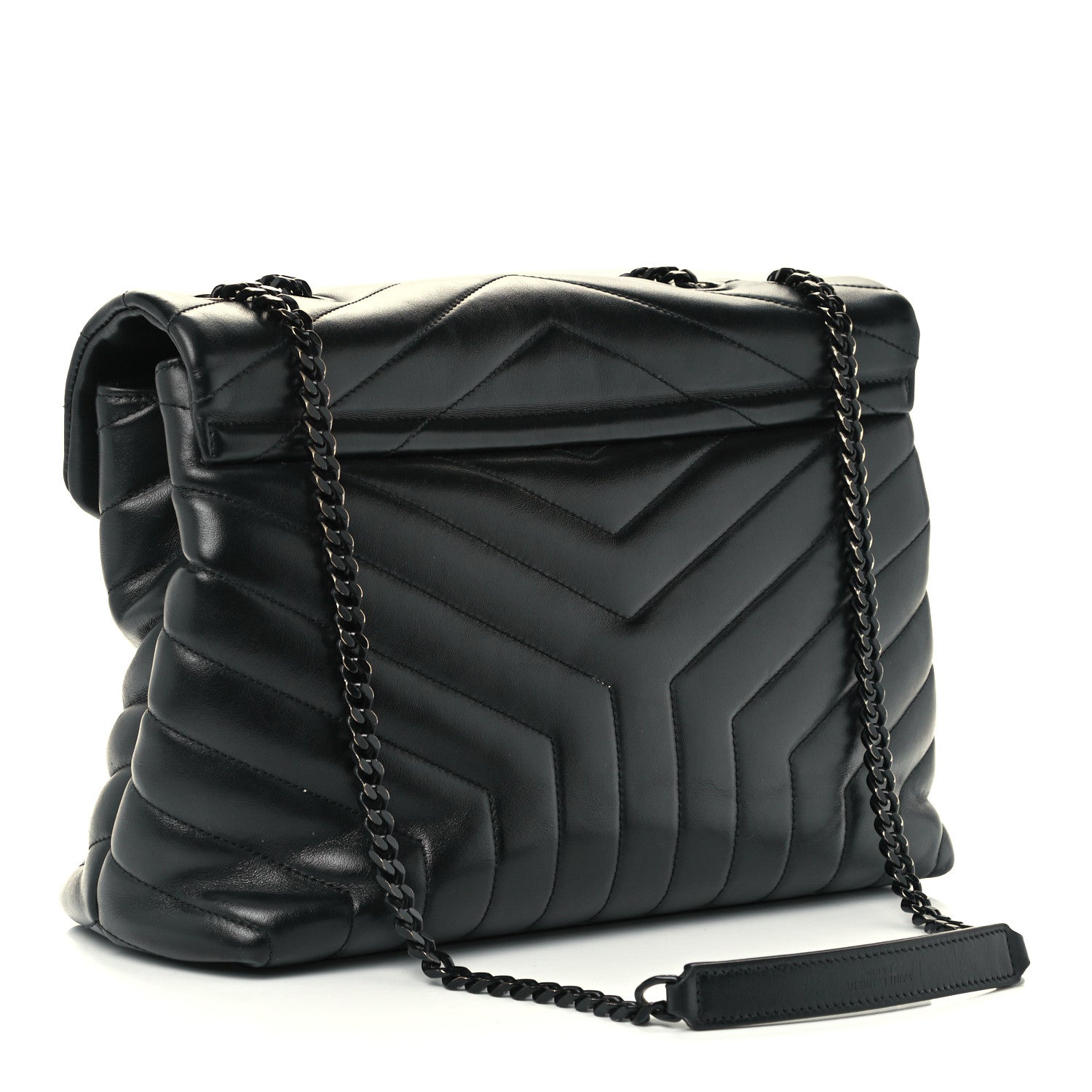 Saint Laurent Calfskin Y Quilted Monogram Medium Loulou Chain Satchel Black 3 of 11