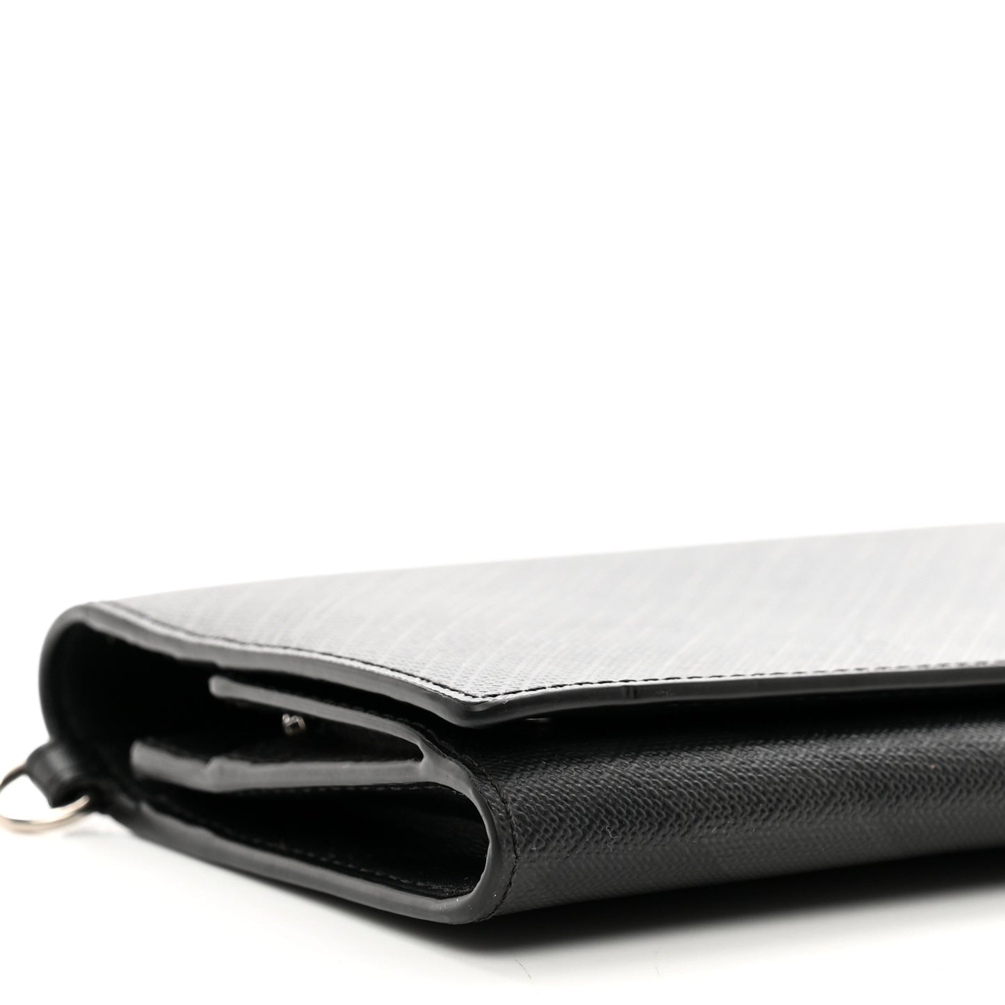 London Check Wallet with Detachable Strap Charcoal