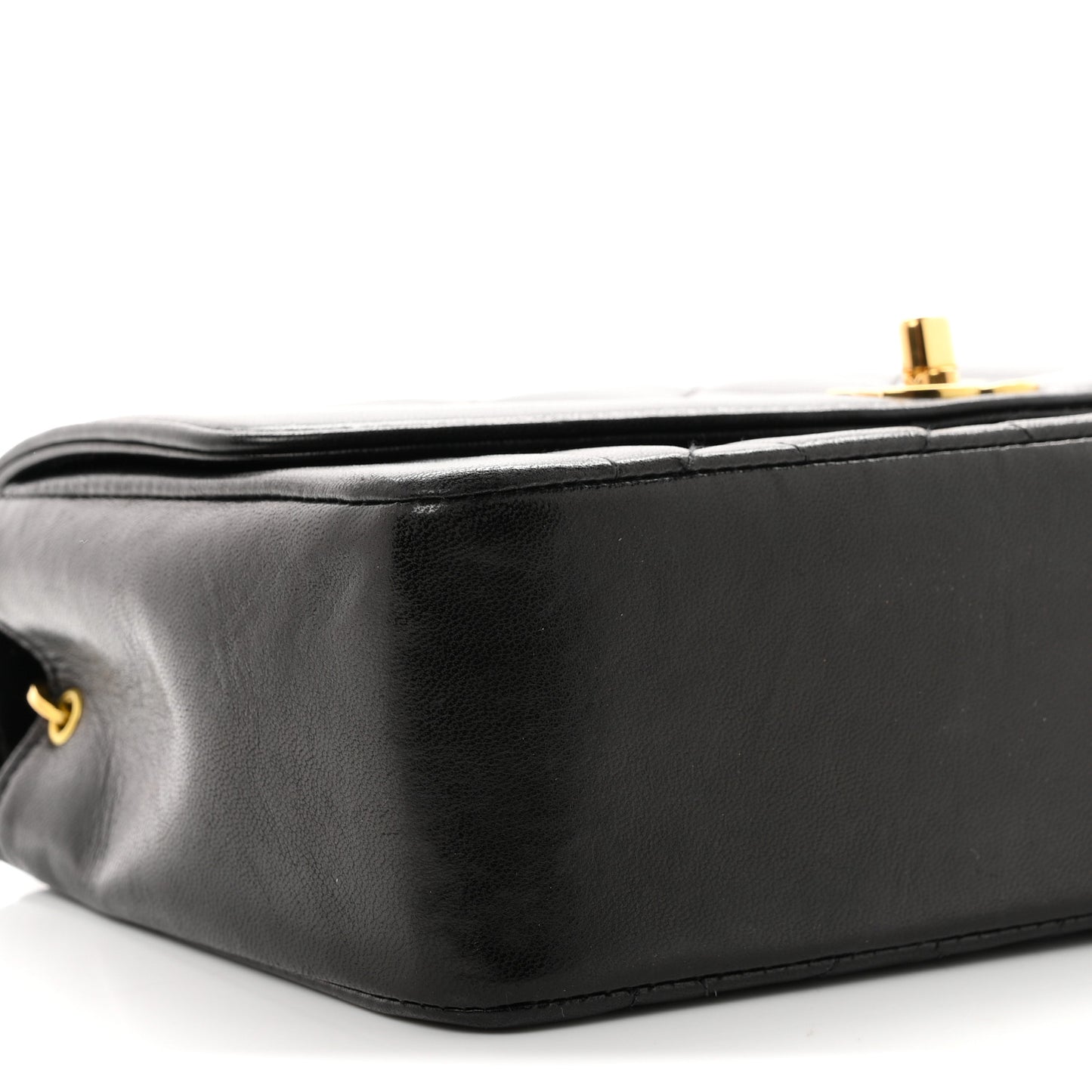 Lambskin Quilted Small Single Flap Black