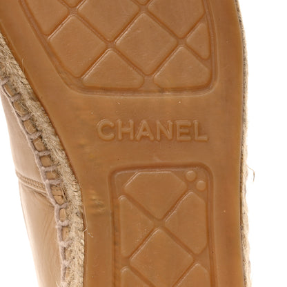 Chanel Lambskin CC Espadrilles 37 Beige Black 9 of 9
