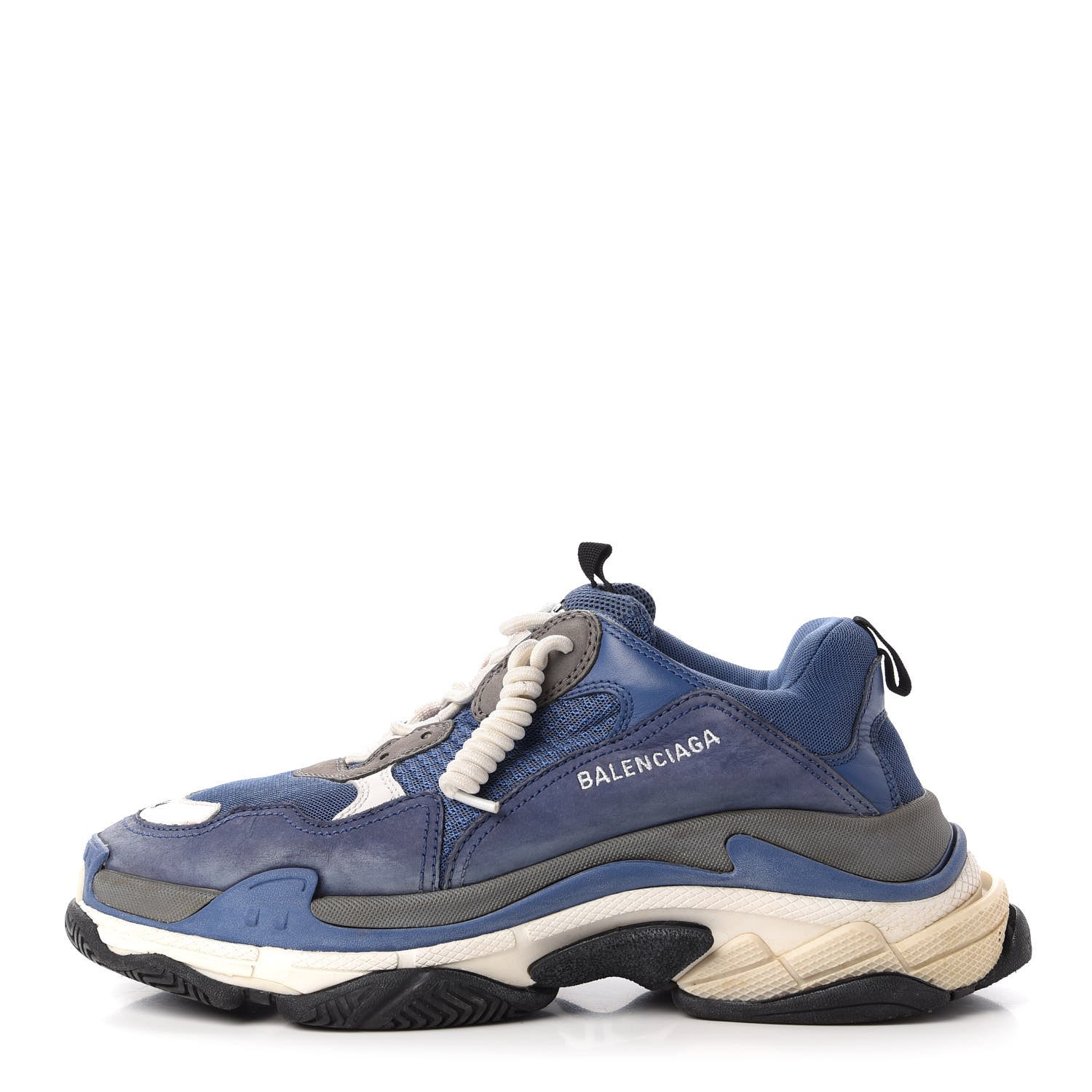 Balenciaga Mesh Nubuck Mens Triple S Sneakers 44 Navy Gris 1 of 10