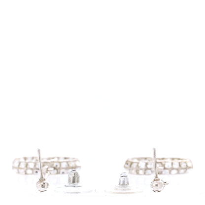 Chanel Baguette Crystal CC Drop Earrings Silver 3 of 4