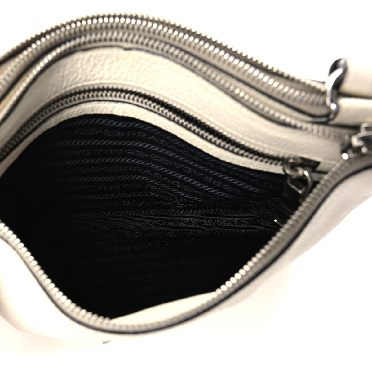 Vitello Phenix Double Zip Crossbody Bag Bianco