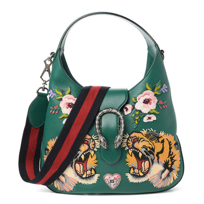 Gucci Calfskin Web Embroidered Small Dionysus Hobo Emerald Green 1 of 10