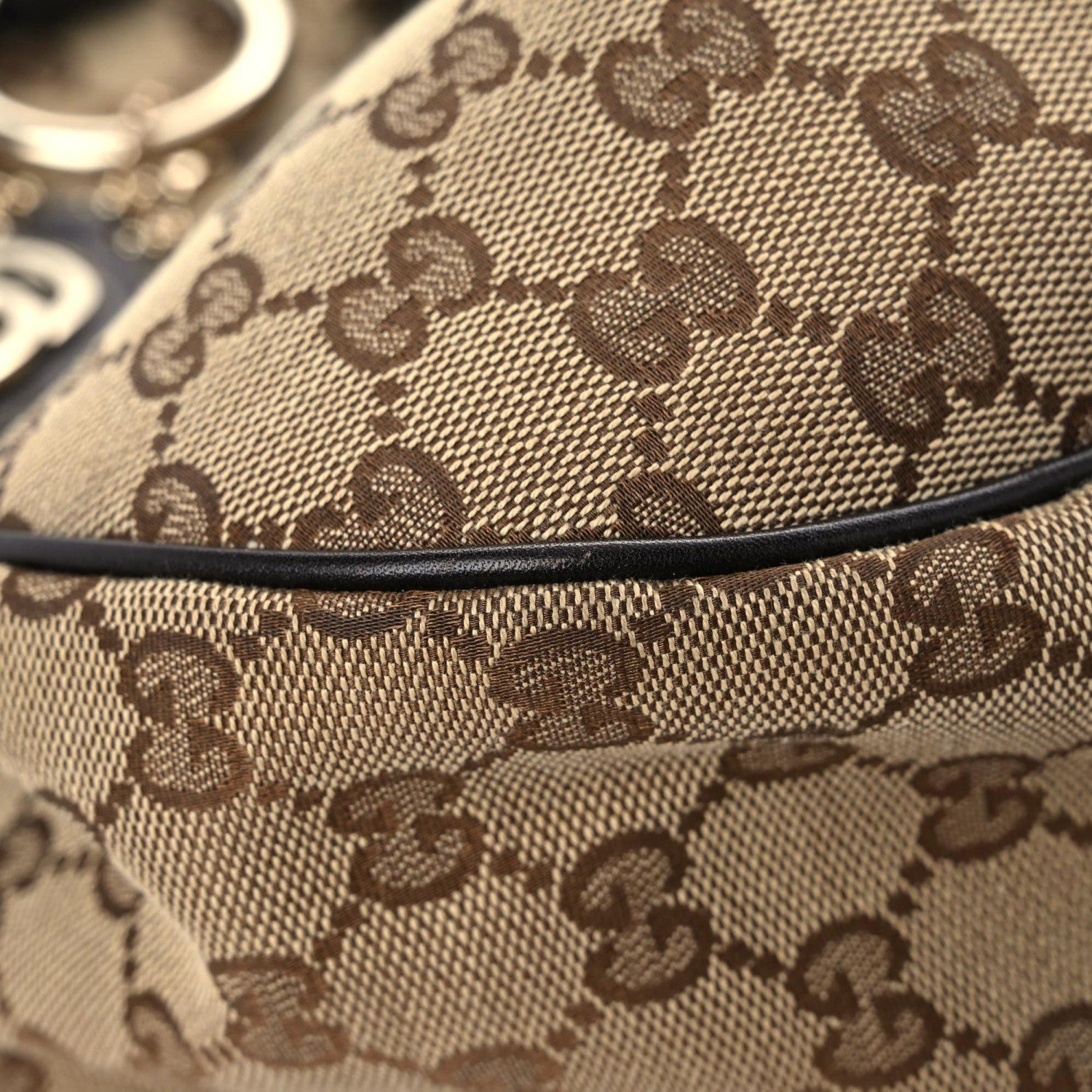 Gucci Monogram Medium Sukey Hobo Dark Brown 6 of 13