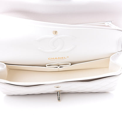 Chanel Caviar Quilted Medium Double Flap White 5 of 12