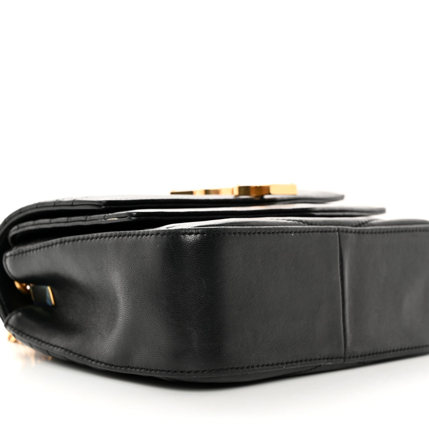 Lambskin Matelasse Chevron Monogram Small Sulpice Bag Black