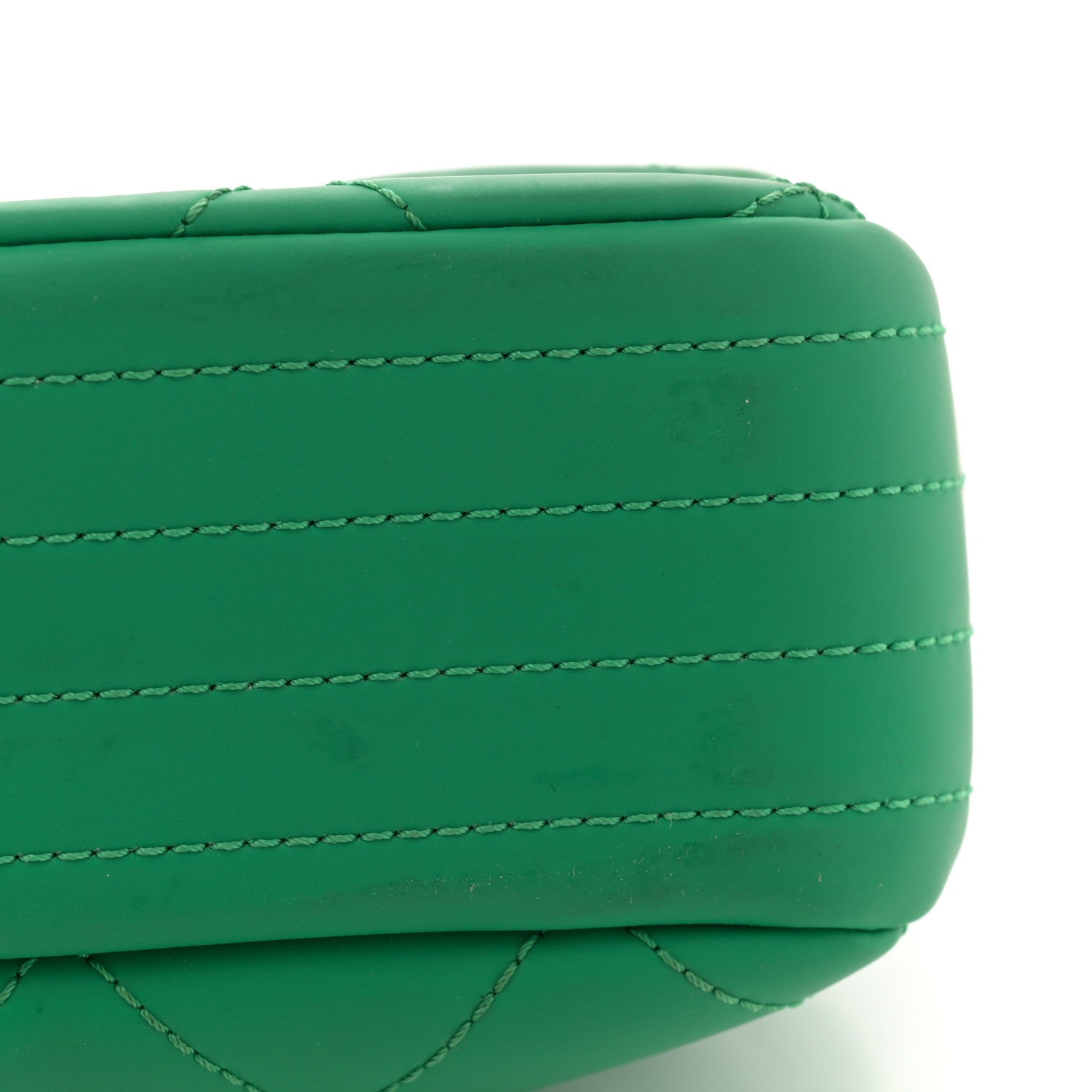 Chanel Rubber Quilted Lambskin Medium Coco Rain Flap Green 13 of 14