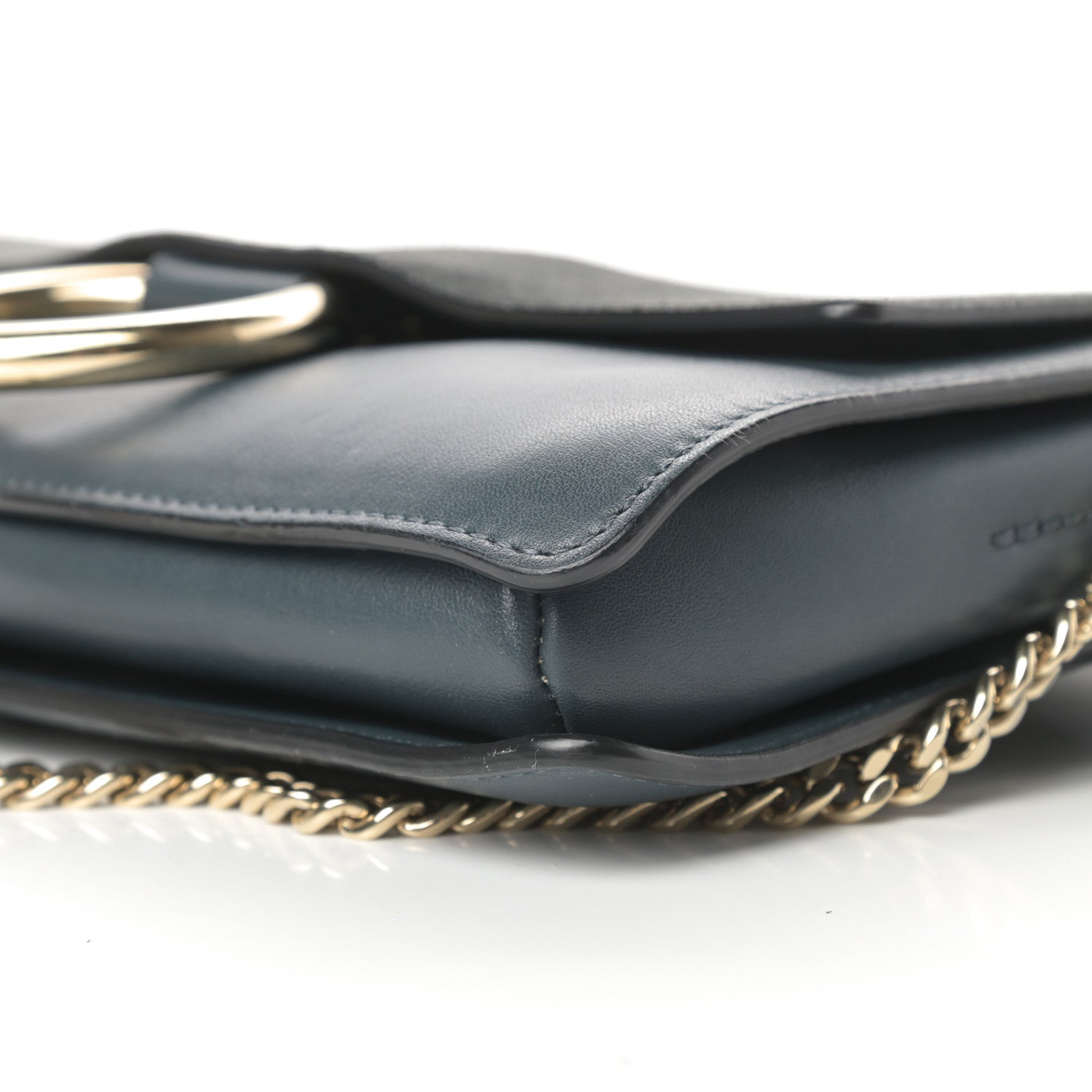 Chloe Suede Calfskin Small Faye Shoulder Bag Silver Blue 10 of 14