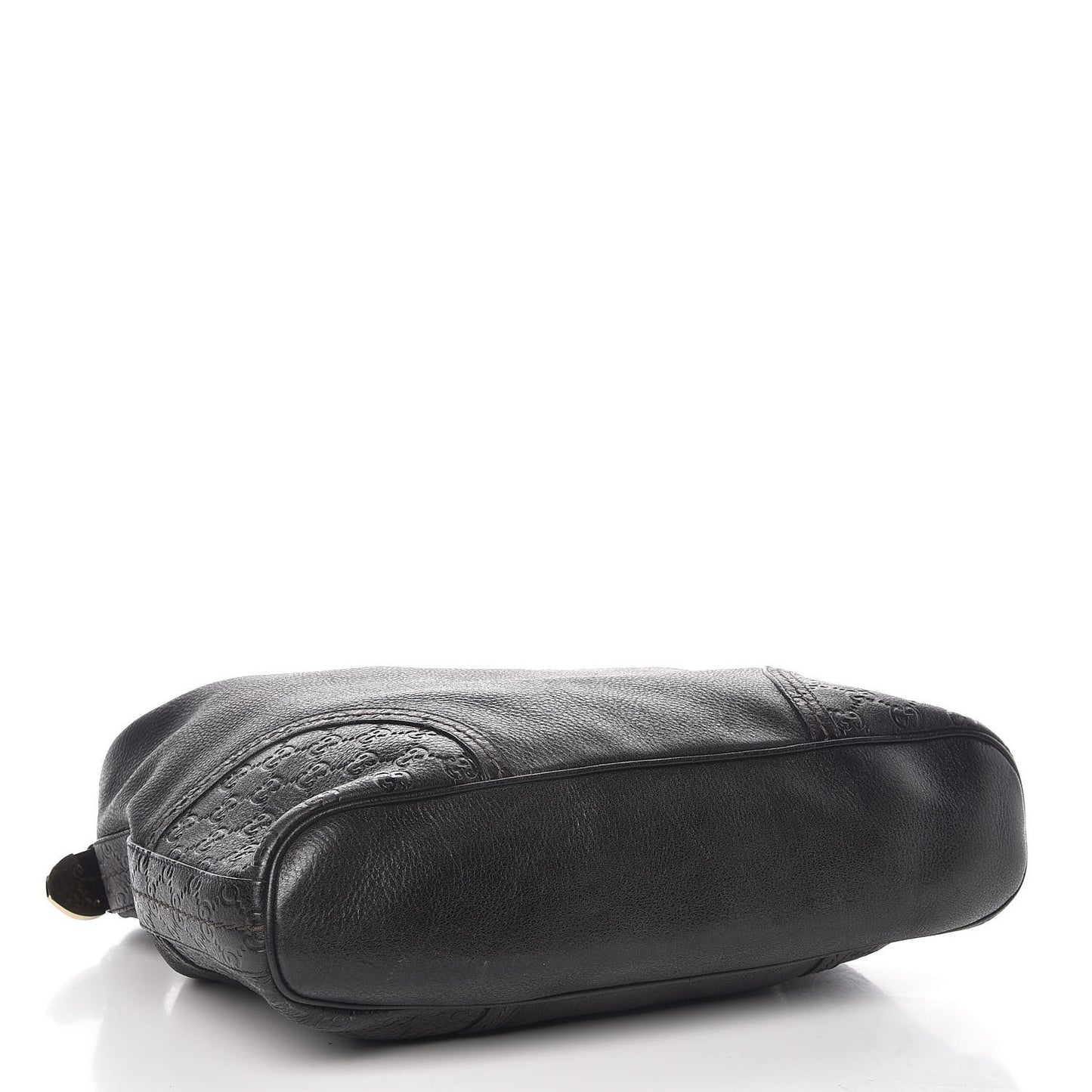 Leather Guccissima Trim Large Signoria Hobo Black