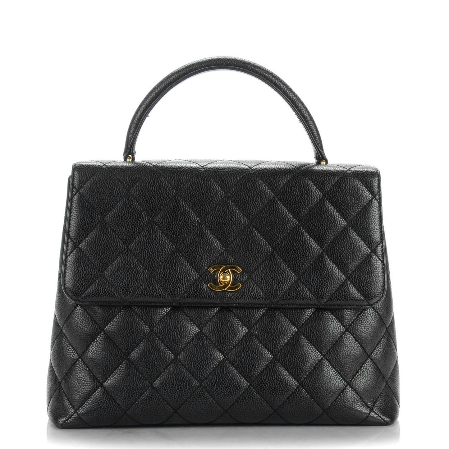 Caviar Quilted Jumbo Kelly Flap Black