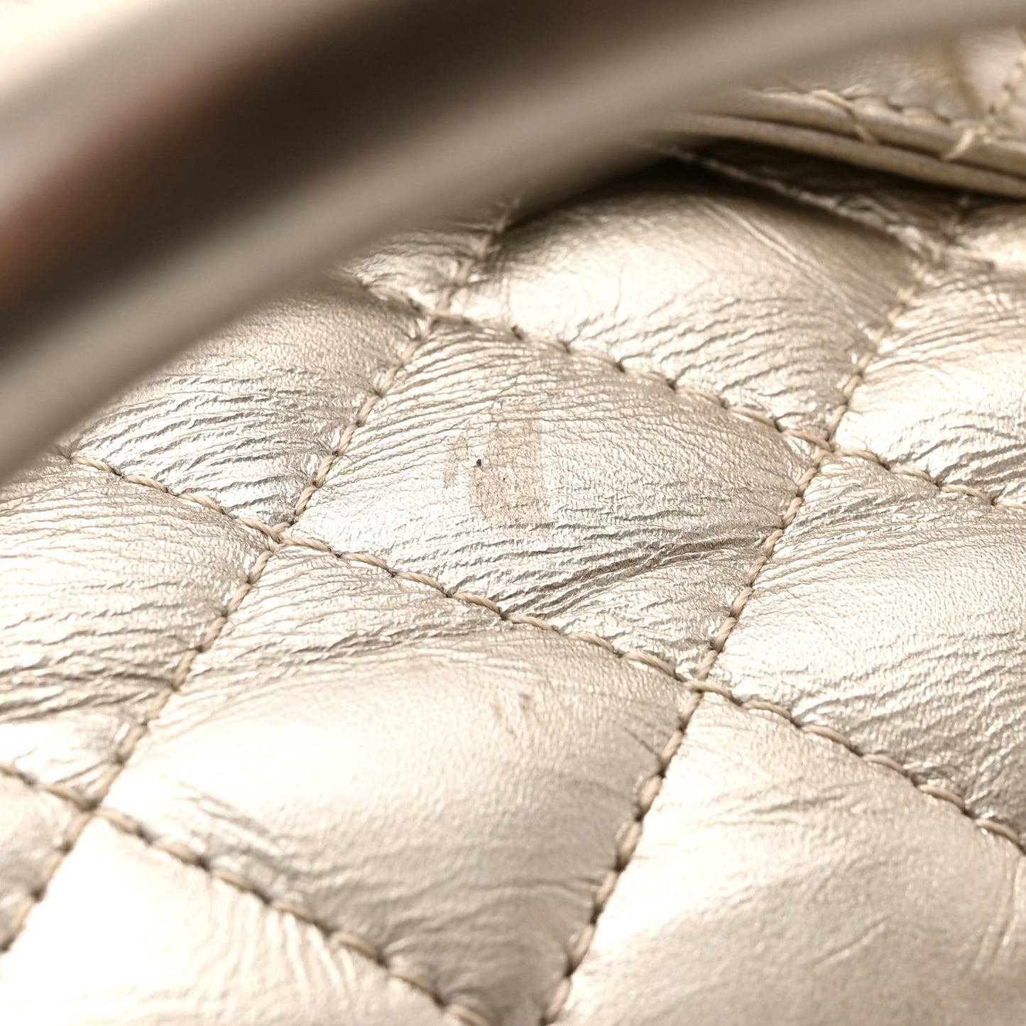 Metallic Aged Calfskin Quilted Mini Coco Handle Flap Gold