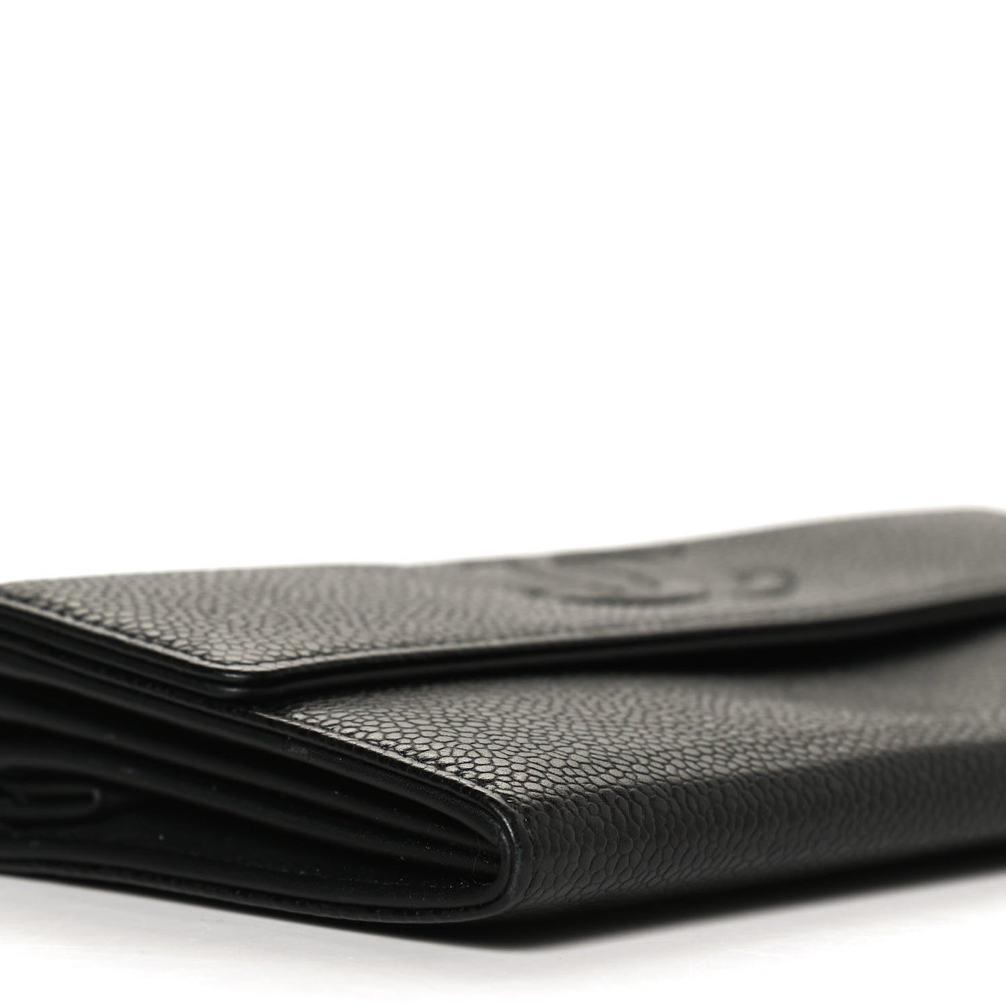 Caviar Timeless CC Large Gusset Flap Wallet Black