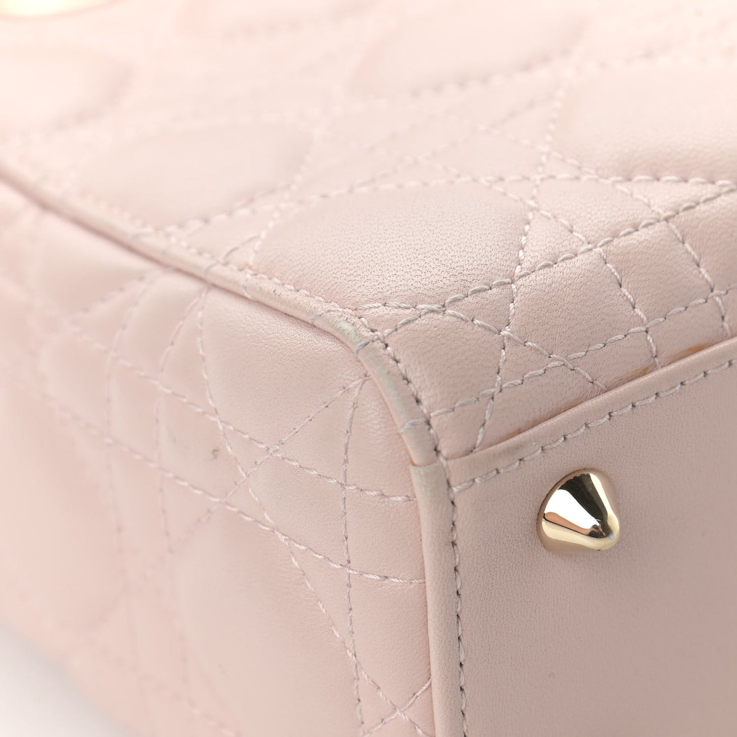 Lambskin Cannage Small Lucky Badges My Lady Dior Pink