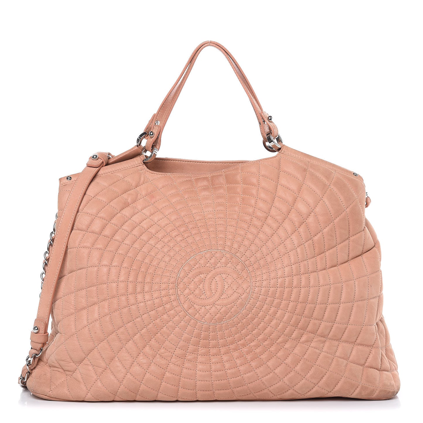 Iridescent Calfskin Large Sea Hit Tote Pink