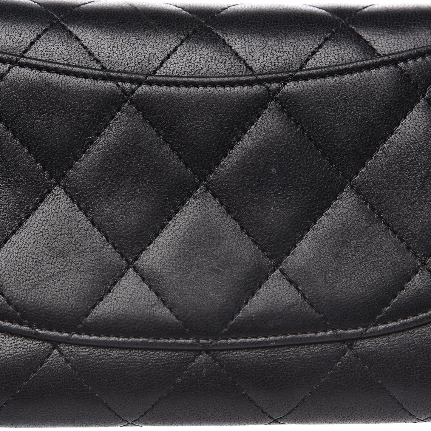 Lambskin Quilted Large Flap Wallet Black