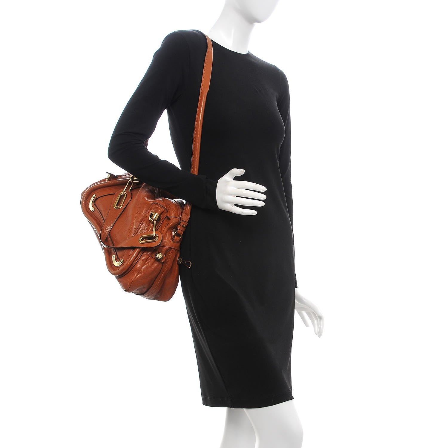 Chloe Sheepskin Stitched Small Paraty Caramel 3 of 22