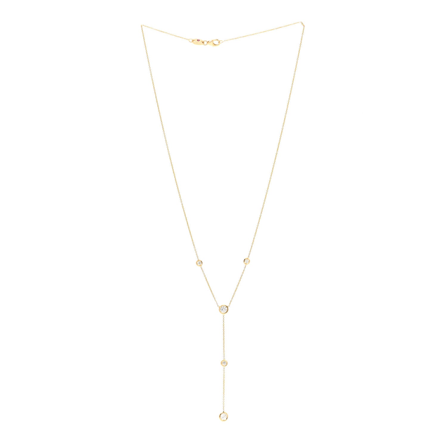 Roberto Coin 18K Yellow Gold Diamond .60ctw Diamonds By The Inch Y Necklace 3 of 4