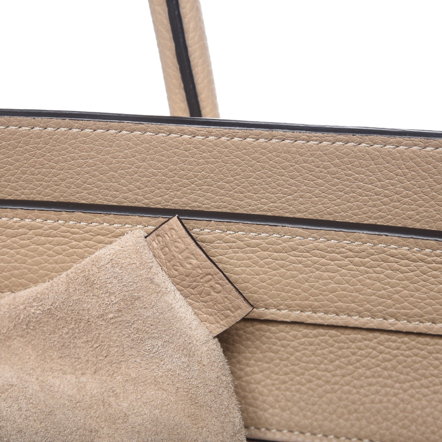 Drummed Calfskin Mini Luggage Dune