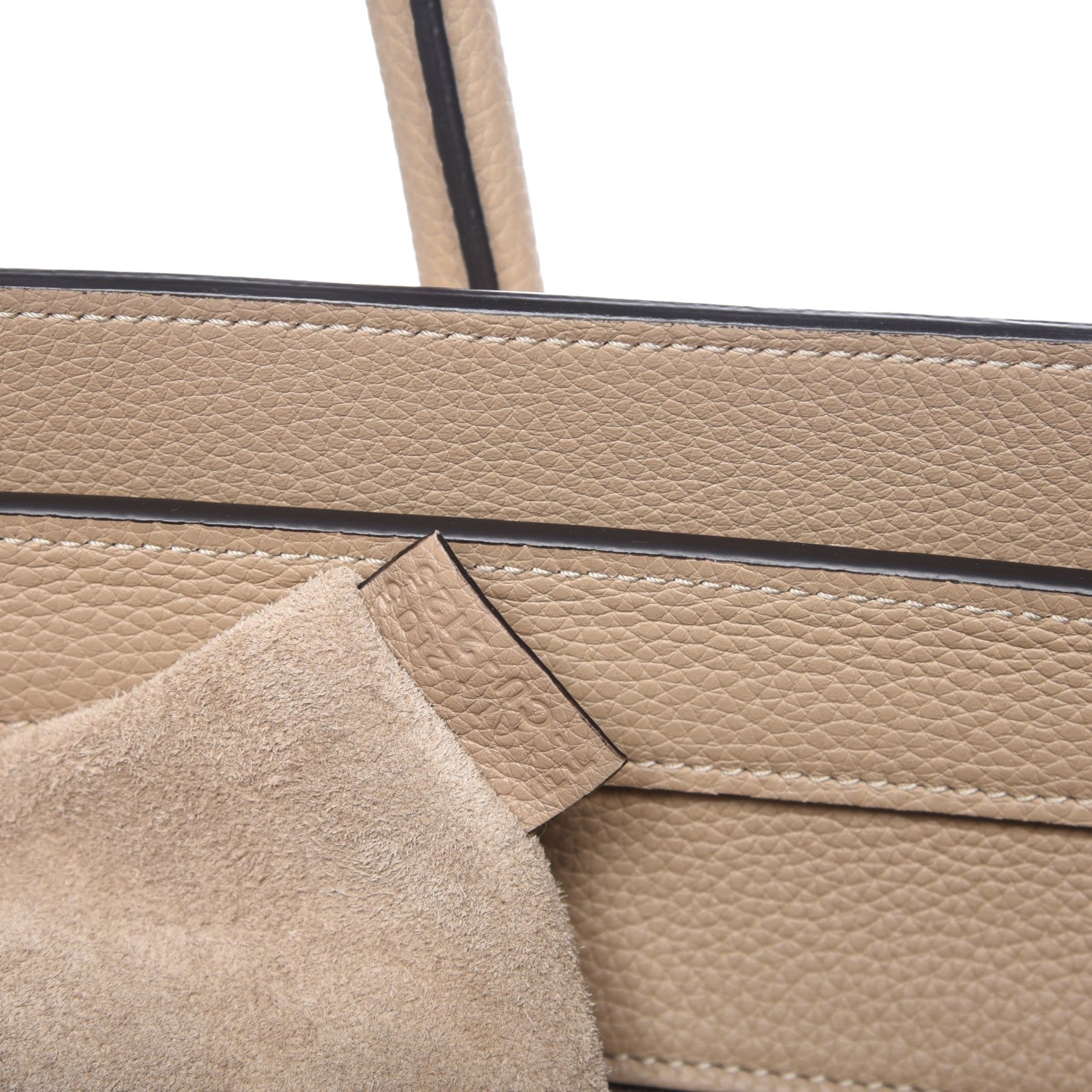 Celine Drummed Calfskin Mini Luggage Dune 7 of 7