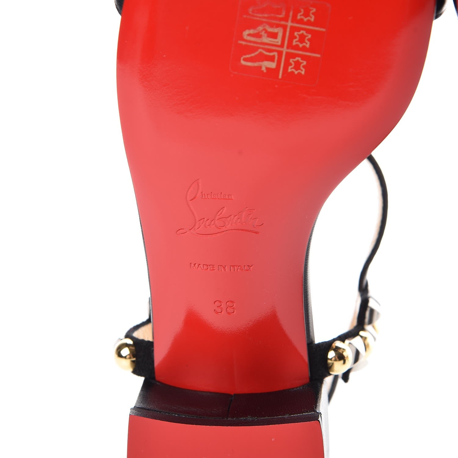 Christian Louboutin Nappa Kaleidra 25 T-Strap Sandals 38 Black 6 of 10
