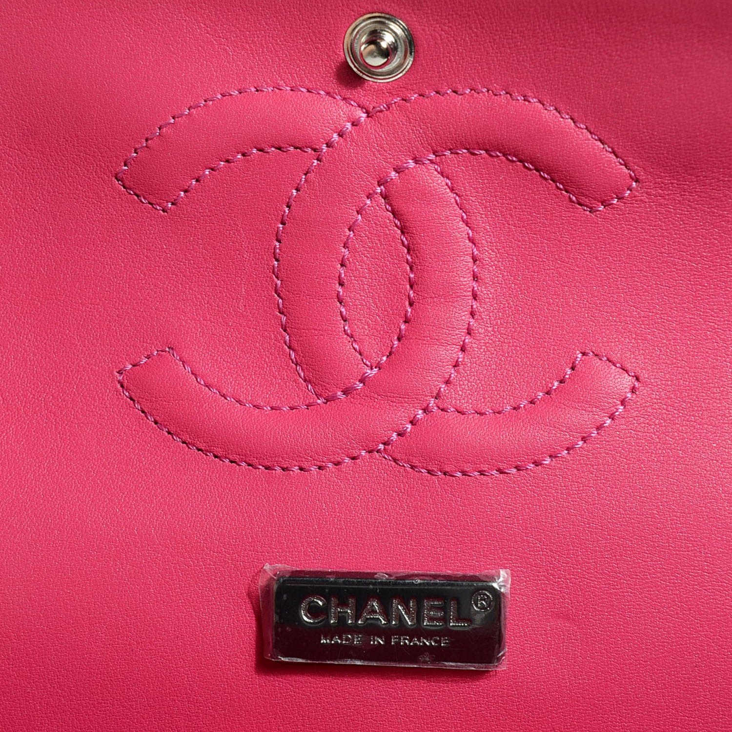 Chanel Python Medium Double Flap Dark Pink 7 of 10