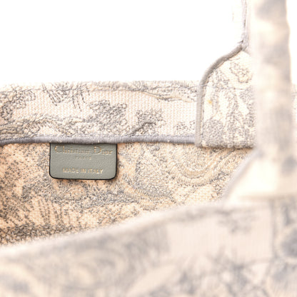 Christian Dior Canvas Embroidered Medium Dioriviera Toile De Jouy Book Tote Gray 6 of 12