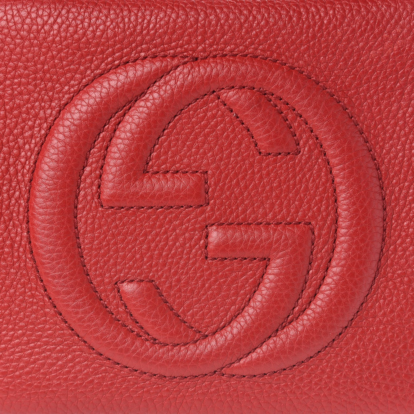 Pebbled Calfskin Small Soho Disco Bag Tabasco Red
