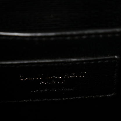Saint Laurent Grain De Poudre Textured Mixed Matelasse Triquilt Small Monogram Monochrome Satchel Black 6 of 9