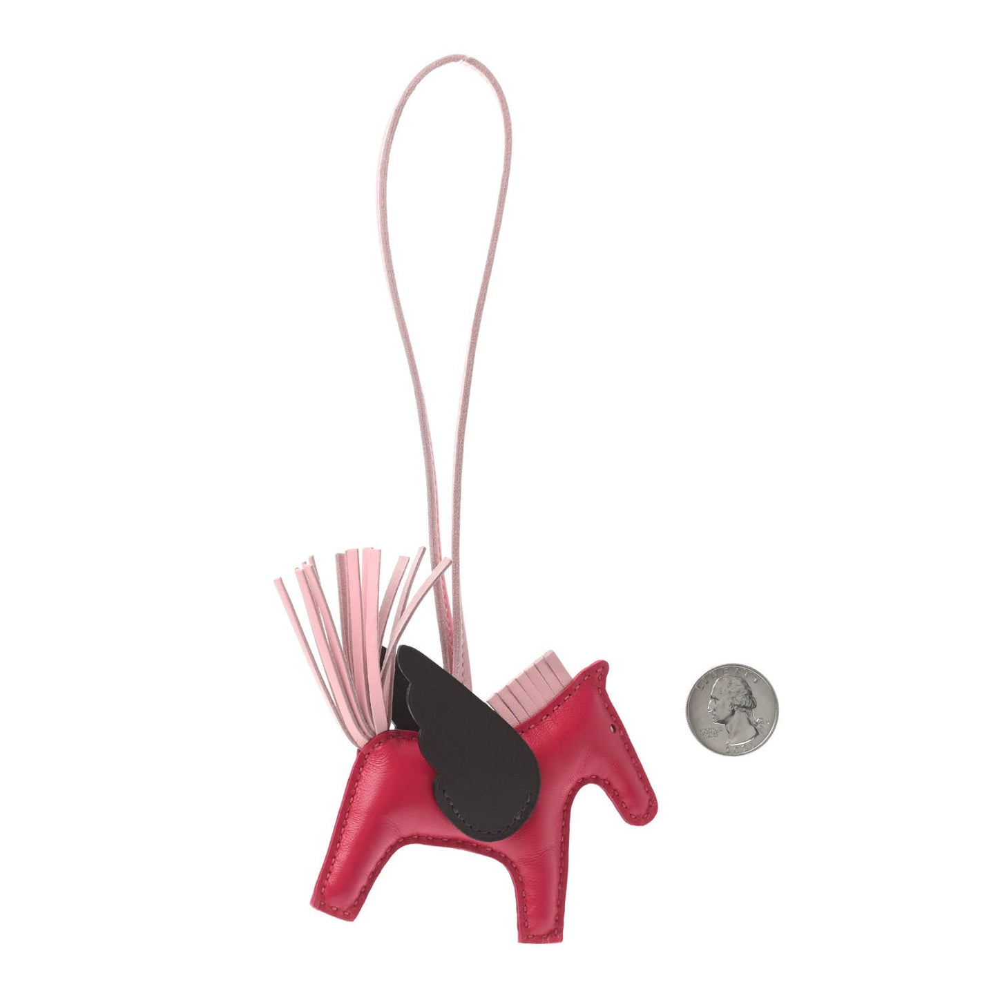 Milo Lambskin Grigri Rodeo Pegase Horse Bag Charm PM Framboise Rose Sakura Rouge Sellier