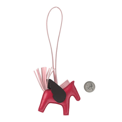 Hermes Milo Lambskin Grigri Rodeo Pegase Horse Bag Charm PM Framboise Rose Sakura Rouge Sellier 2 of 4