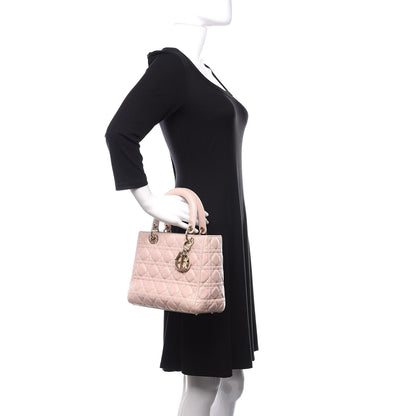 Christian Dior Lambskin Cannage Medium Lady Dior Light Pink 3 of 12