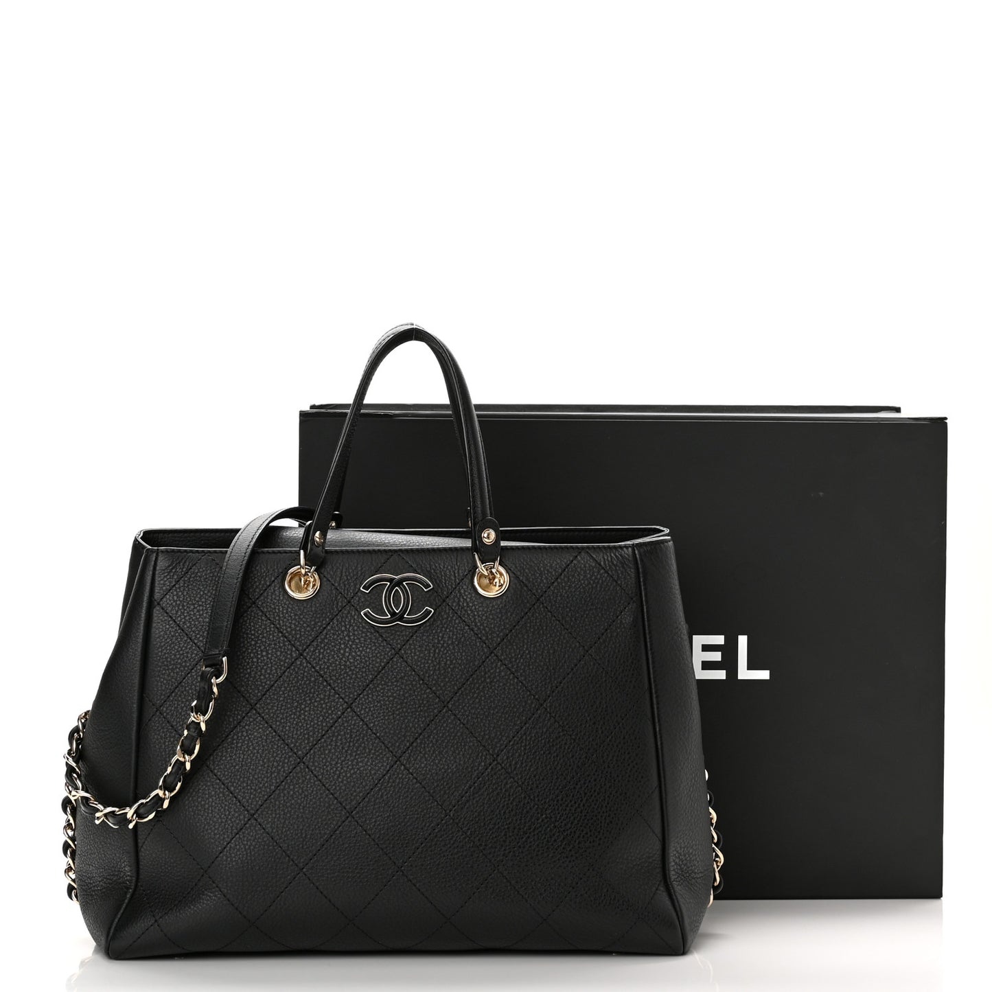 Bullskin Stitched Medium Shopping Bag Black