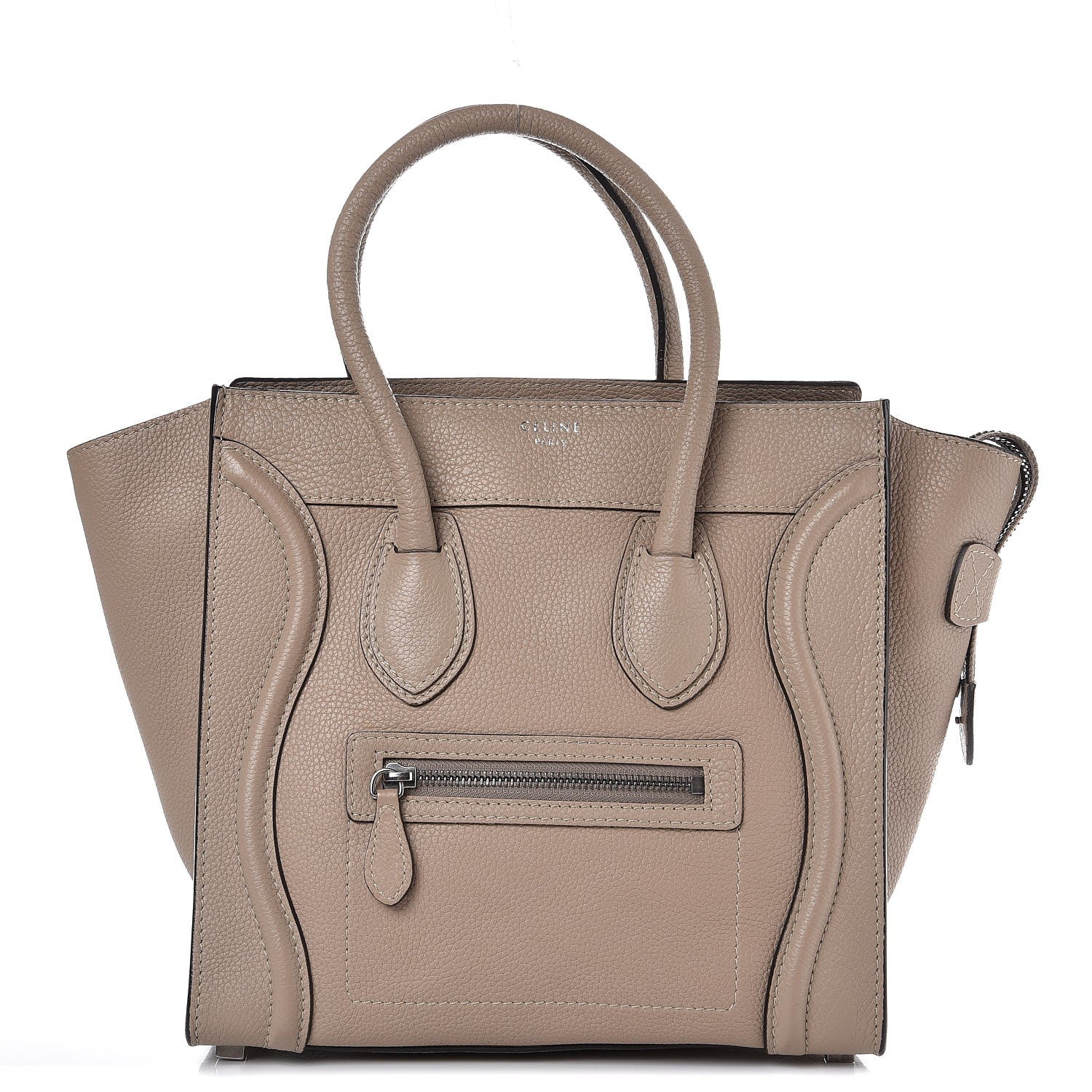 Celine Drummed Calfskin Micro Luggage Dune 1 of 8