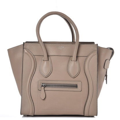 Celine Drummed Calfskin Micro Luggage Dune 1 of 8