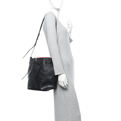 Mansur Gavriel Vegetable Tanned Calfskin Bucket Bag Black Flamma 2 of 16