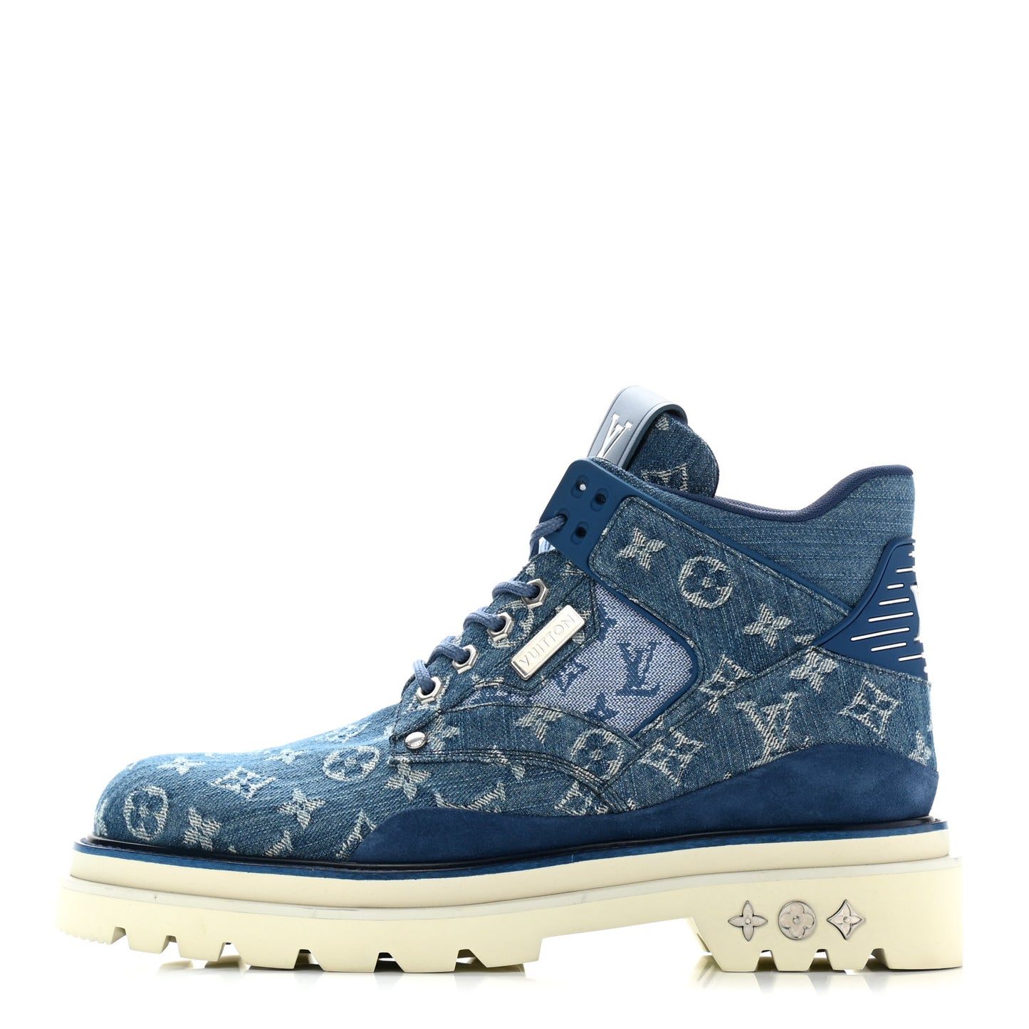 Monogram Denim Mens Oberkampf Ankle Boots 9 Blue
