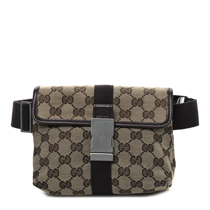 Gucci GG Monogram Buckle Belt Bag Dark Brown 1 of 9