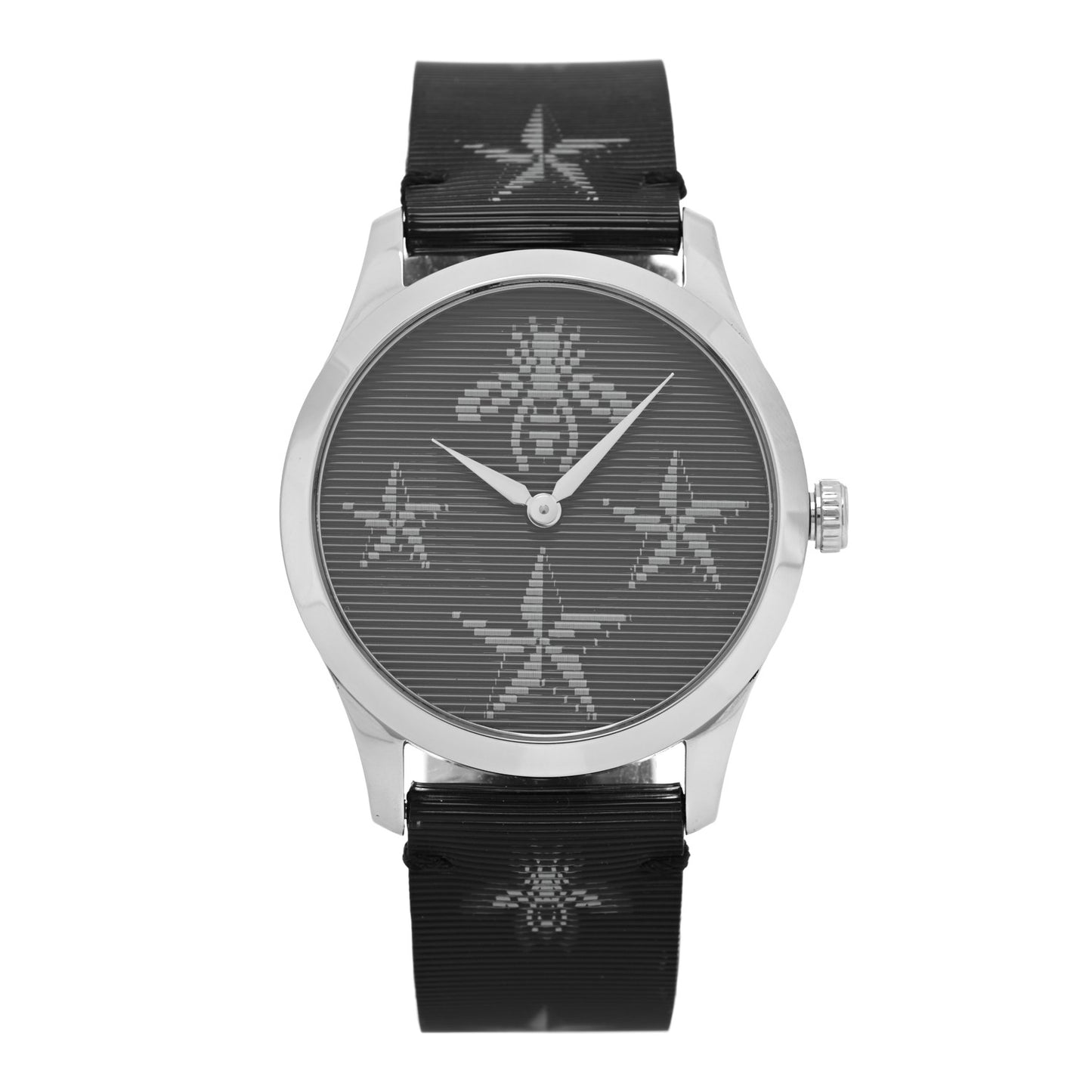 Stainless Steel Calfskin 38mm G-Timeless Bee Star Hologram Quartz Watch Black