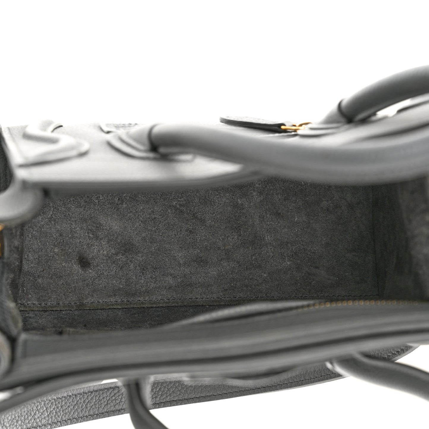 Drummed Calfskin Nano Luggage Kohl