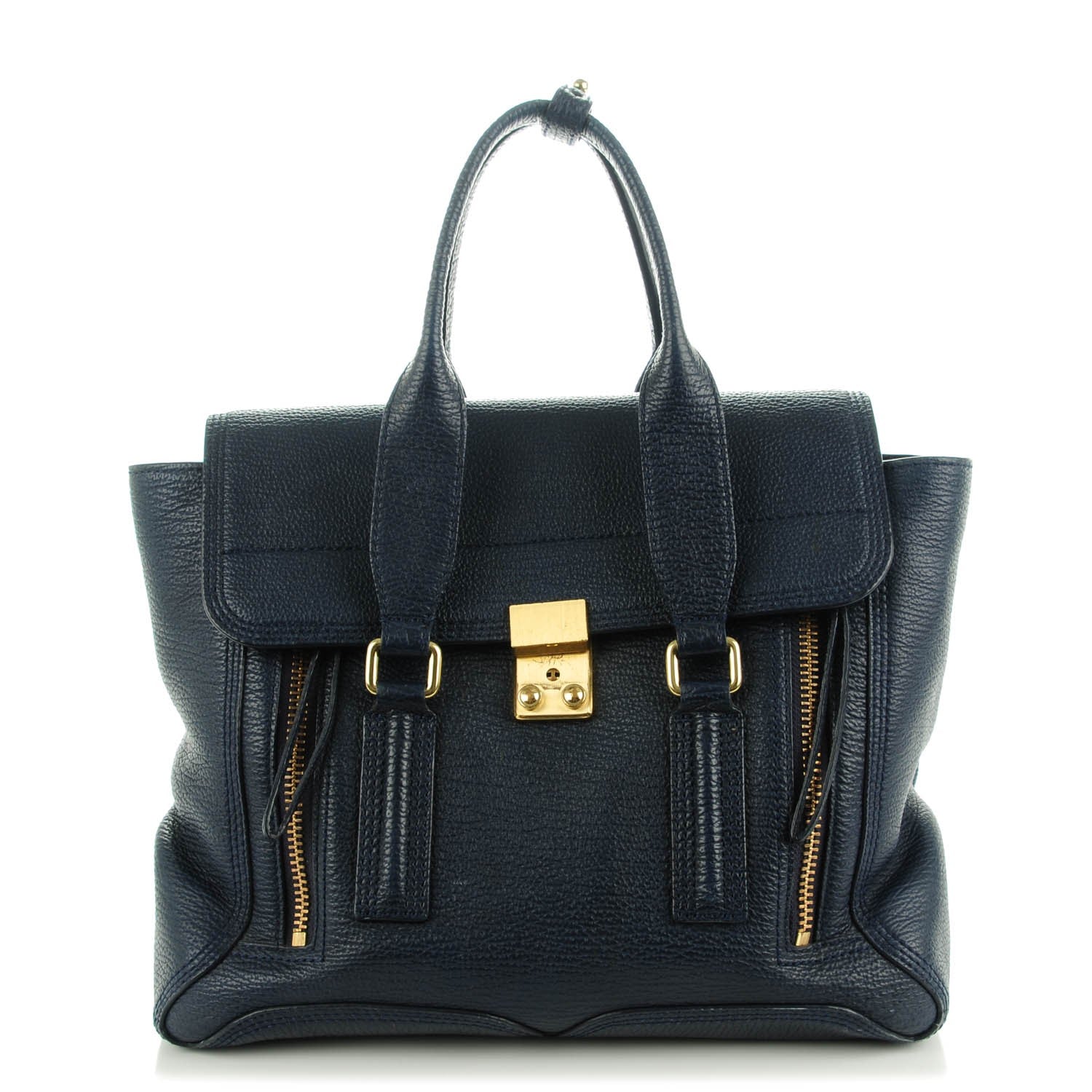 3.1 Phillip Lim 3.1 Textured Calfskin Medium Pashli Satchel Ink 1 of 7