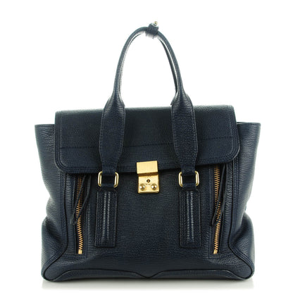 3.1 Phillip Lim 3.1 Textured Calfskin Medium Pashli Satchel Ink 1 of 7