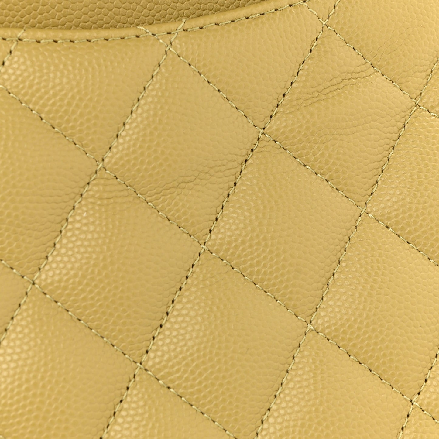 Caviar Quilted Medium Double Flap Light Green