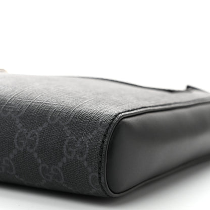 Gucci GG Supreme Monogram Web Small Flat Messenger Bag Black Grey 10 of 11