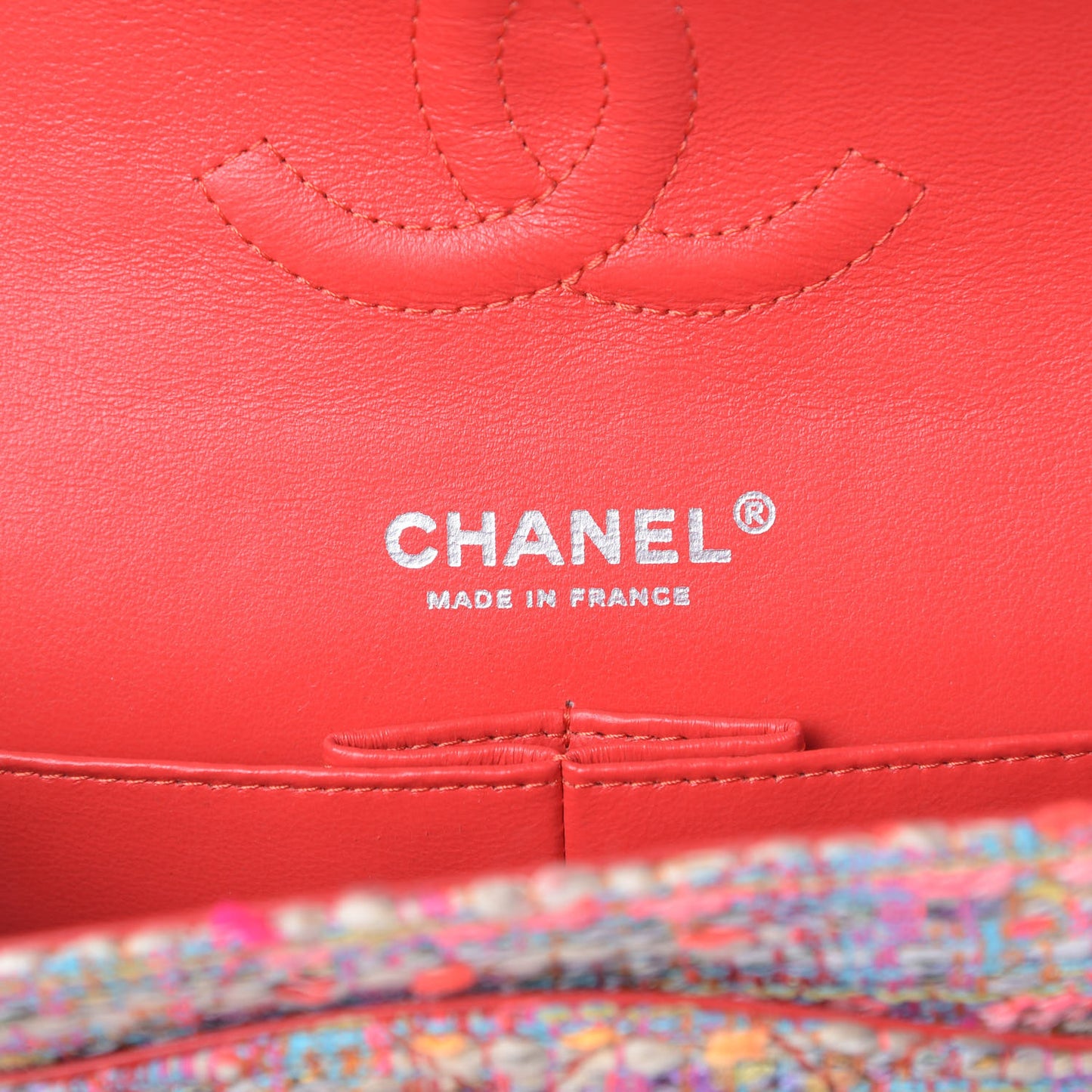 Tweed Quilted Medium Double Flap Pink