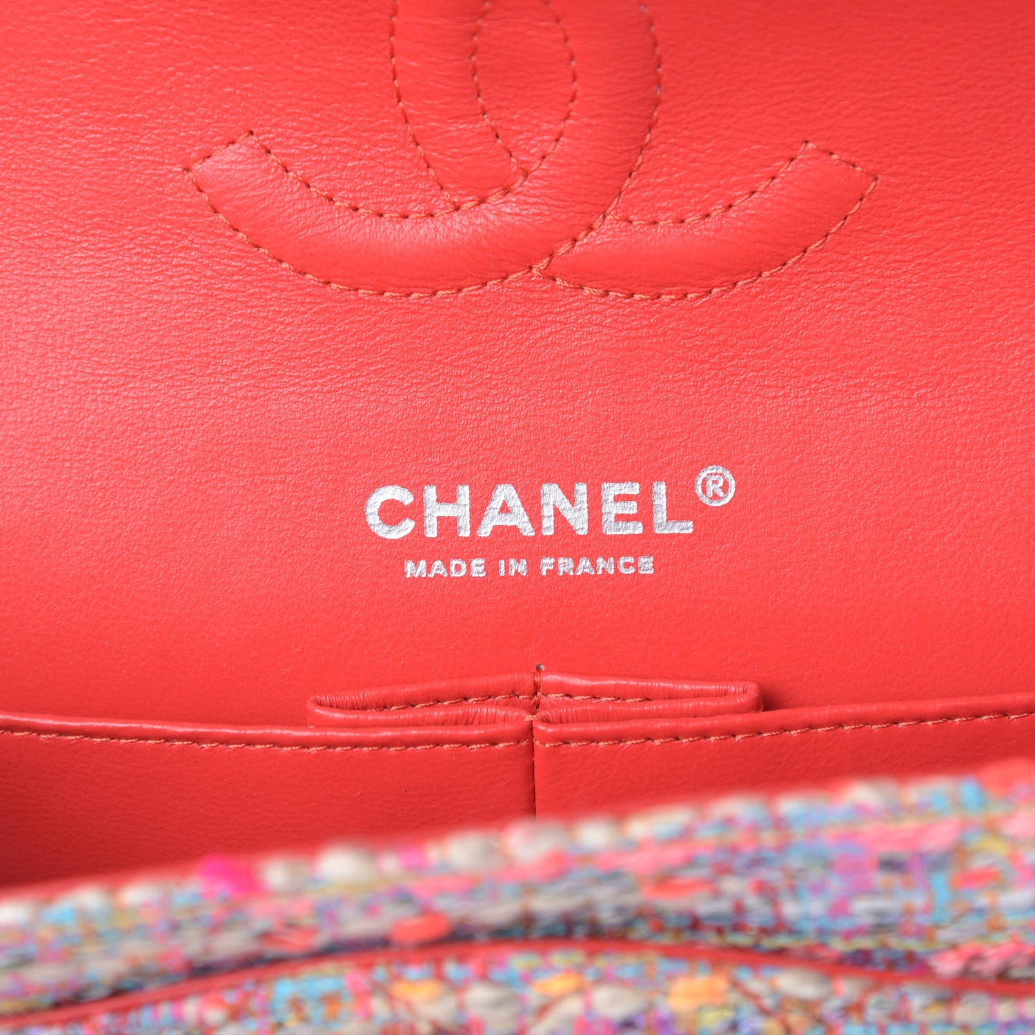 Chanel Tweed Quilted Medium Double Flap Pink 7 of 12