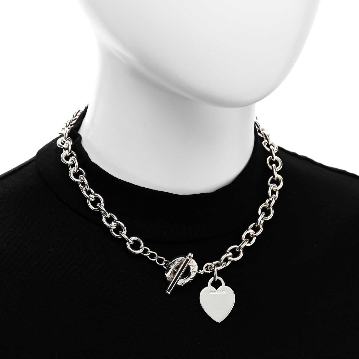 Tiffany Sterling Silver Heart Tag Toggle Necklace 2 of 5