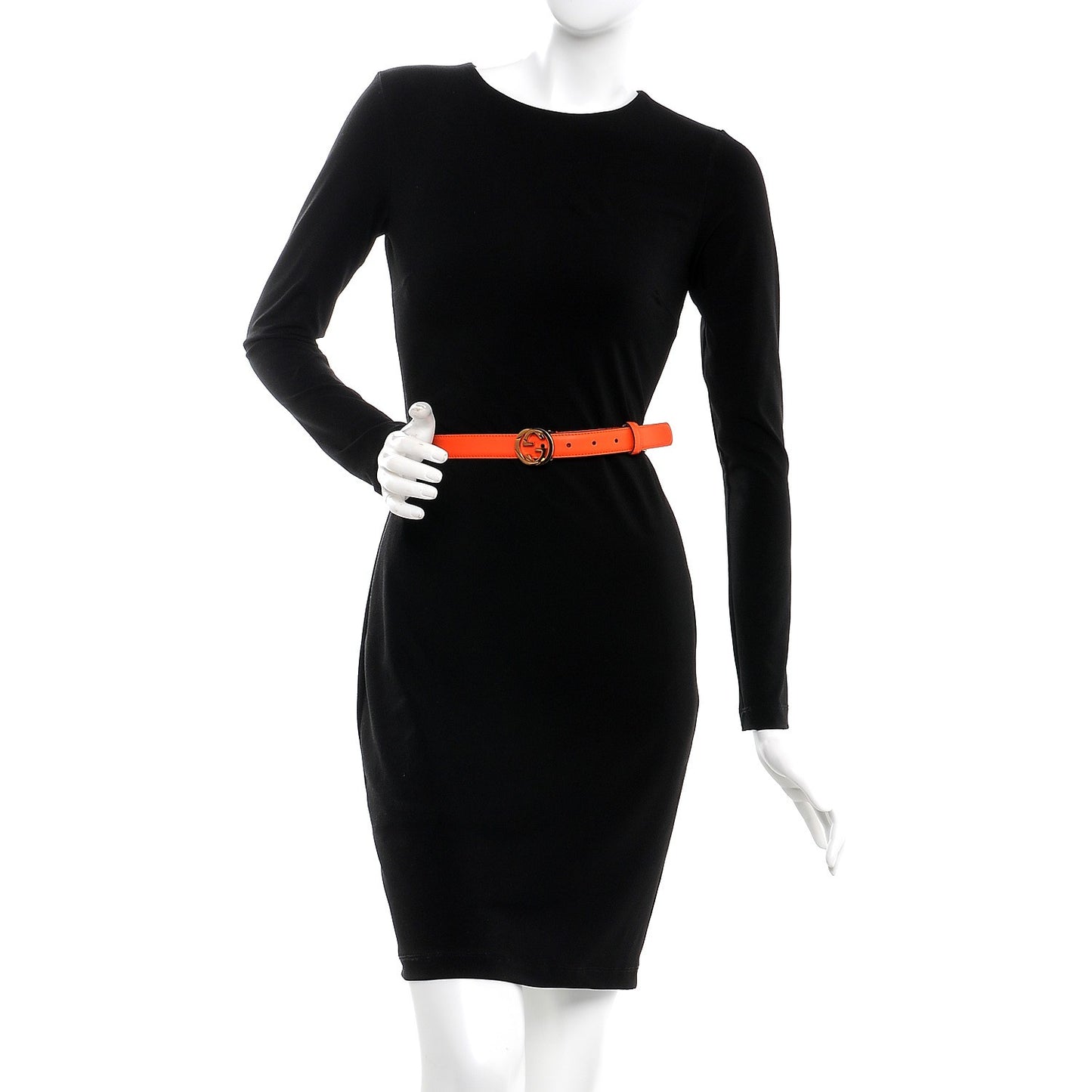 Moon Calfskin Interlocking G 25mm Belt 90 36 Vibrant Orange