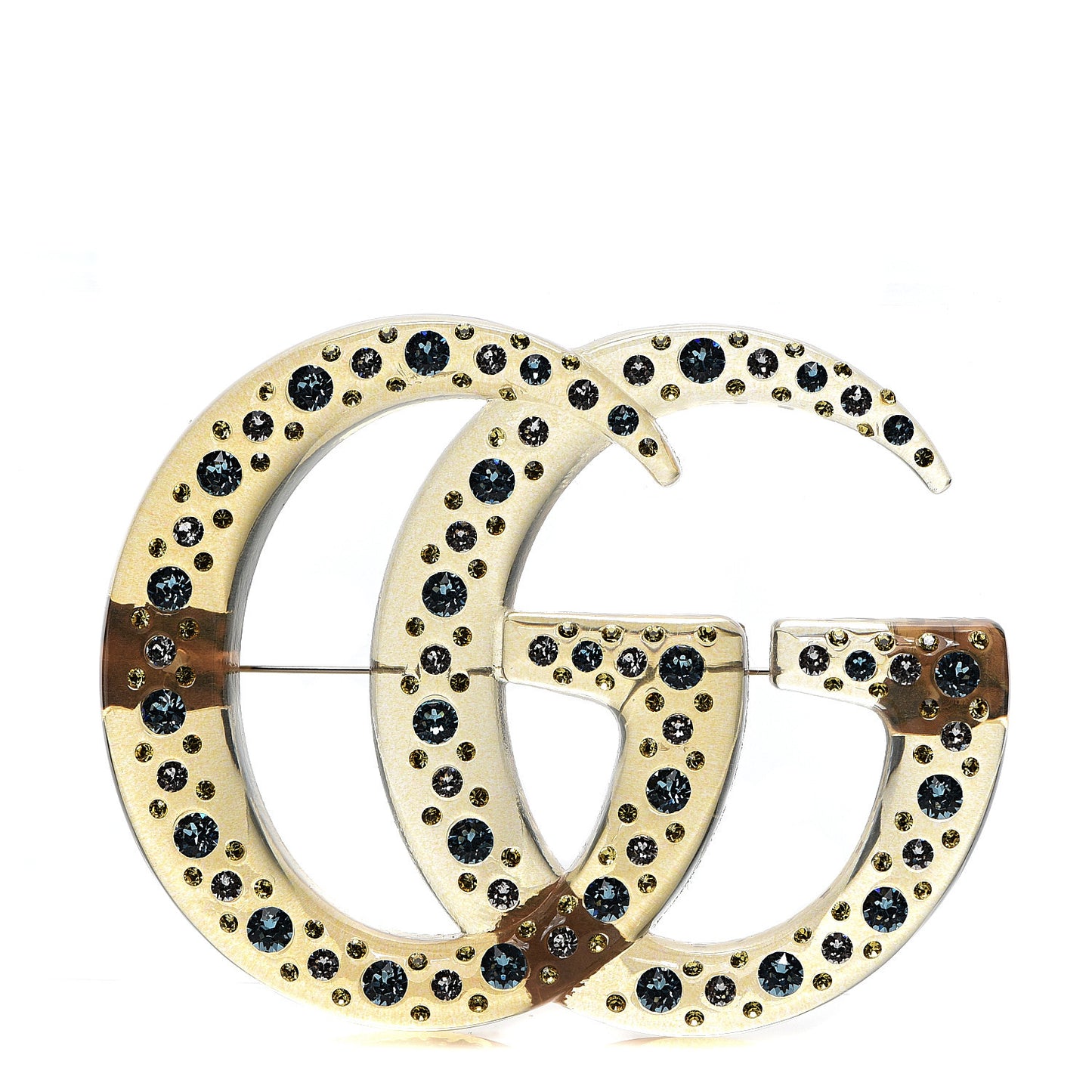 Resin Crystal GG Brooch Gold